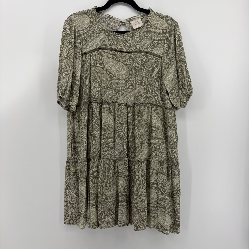 Paisley Print Green Dress